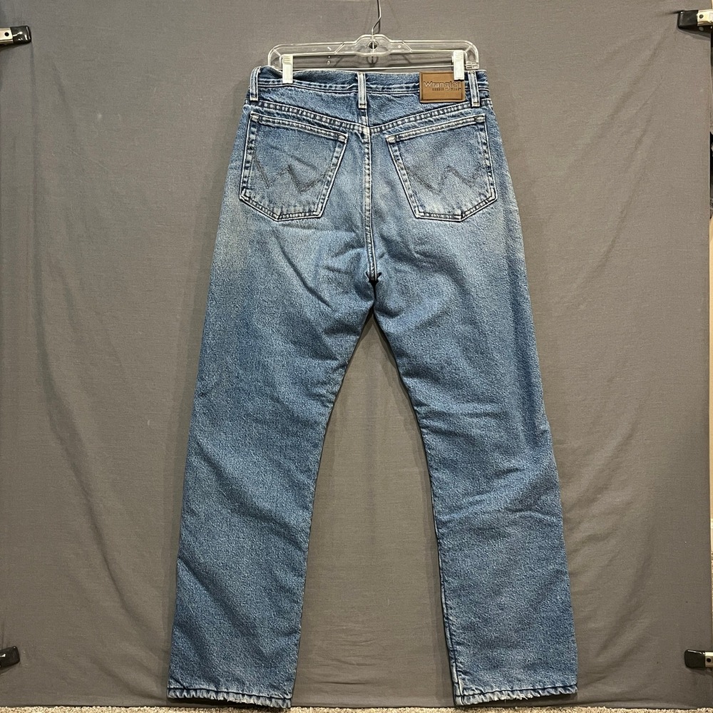 Wrangler Fleece Lined Jeans Mens 32x32 Blue Red Insulated Straight Leg 33213SW - Picture 2 of 10